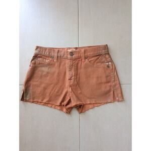 7 For All Mankind Denim Jean Shorts Carlie Metallic Mid Rise Cut Off